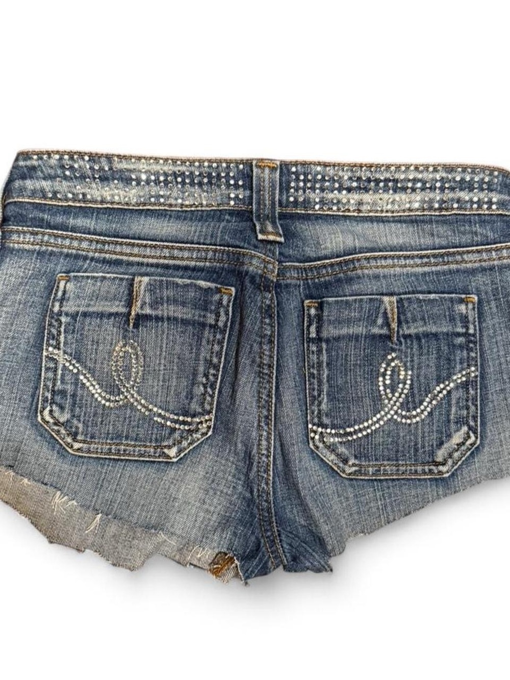 Y2K Hippie Bedazzled Rhinestone Low Rise Booty Shorts